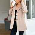 thumbnail image 4 of MaFYtyTPR Blazer for Women Long Sleeve Single Button Loose Fit Casual Office Suit Jacket With Chest Pockets A-Beige L, 4 of 6