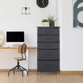 thumbnail image 2 of LLLLZASD  Fabric Dresser with 5 Drawers, Vertical Dresser Storage Tower, Storage Cabinet Organizer Unit for Bedroom, Living Room, Closet, Entryway, Hallway, Nursery Room, Black, 2 of 17