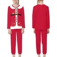 thumbnail image 3 of Renewold Christmas Pajamas Matching Family Pj Set Long Sleeve Tops and Pants 2 Packs Soft Red Loungewear Pjs Gingerbread Man Elf Lounge Set for Kids 11-12 Years, 3 of 5