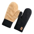 thumbnail image 2 of Warop Womens Winter Knitted Mittens, Thick Fleece-Lined Solid Color, Warm Thermal Gloves for Outdoor Activities and Daily Use, 2 of 3