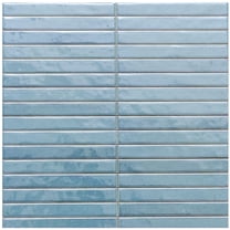 The Tile Life Castilla 6" x 6" Teal Ribbed Glossy Ceramic Tile Sample, 1 Piece