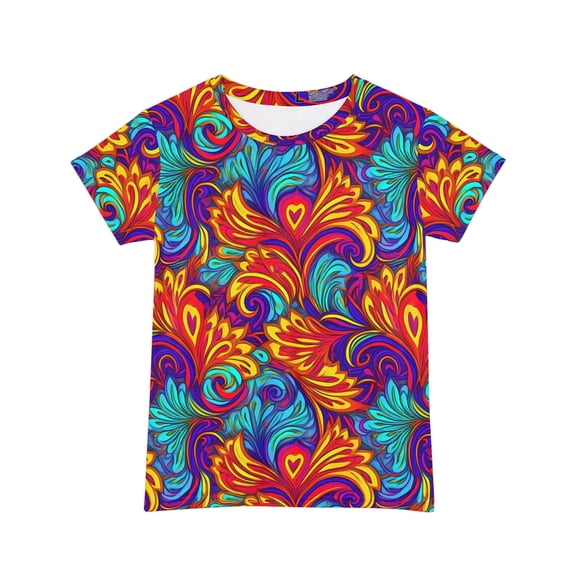 Women Poly Span T-Shirt with Floral Print