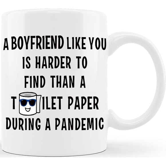 Boyfriend Hard To Find Funny Boyfriend Coffee Mug Gag Gifts for Partner Lover BF Men Unique Couples Dating Valentines Anniversary Christmas Birthday Cup Gift Idea For Him From Girlfriend,White,11oz