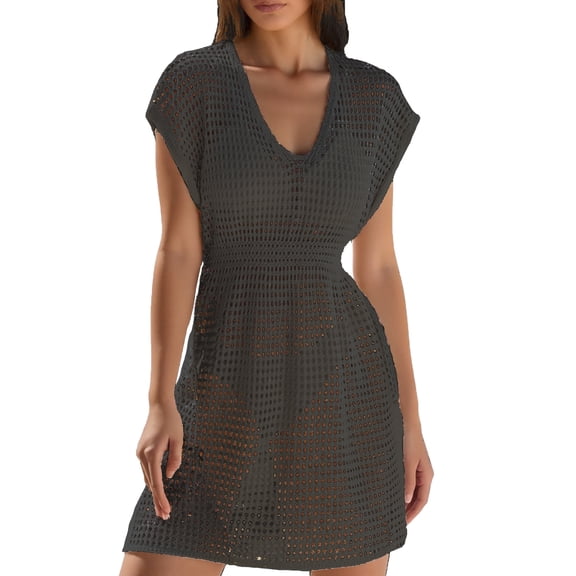 Youmylove Womens Swimsuit Cover Up Women's Bathing Suit Cover Ups Swimwear Swimsuit Cover Up Crochet Coverups Cap Sleeve Beach Dress Casual Loose Cover Ups