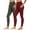 Wine, variant on Qulqfy Blue Fall Leggings for Women Compression Yoga Workout Plus Size Pockets High Waisted 2 Pack Leggings Women's Pants L