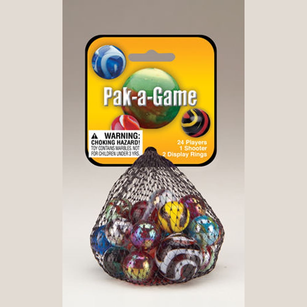 Mega Marbles PAKAGAME Marble Set 25 GLASS MARBLES 1 SHOOTER (1
