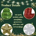 thumbnail image 6 of A1U Glittery Decorative Foam Scatters, Christmas Holiday Party Gift Art DIY Crafts Ornaments Accessories Trees Stars Stockings Snowflakes Table Centerpieces Wreaths Decorations, 1 pack (20 ct, 6 of 7