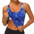 thumbnail image 3 of Picia Blurred Star Snow Christmas Sports Bra for Women,Padded Strappy Sports Bras Medium Support Yoga Bra with Removable Cups,Running Yoga Bra-Large, 3 of 9
