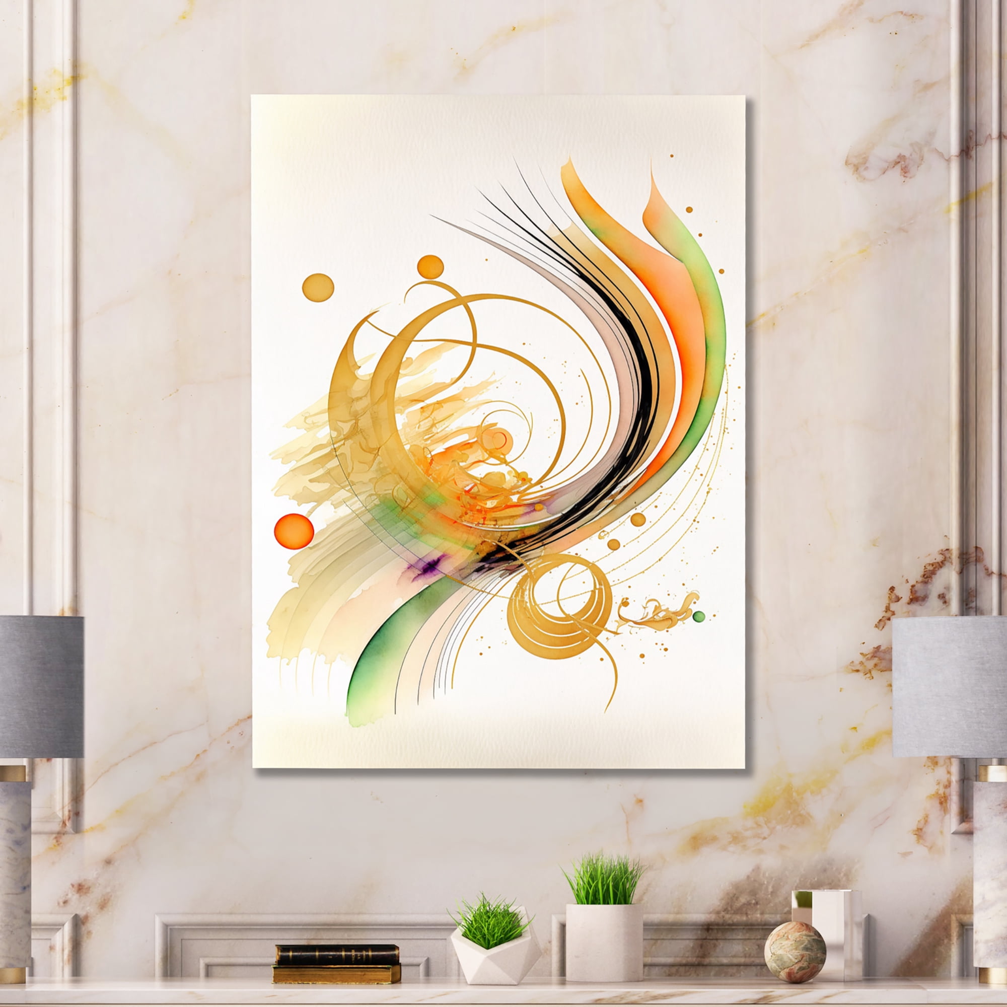 Designart Golden Spiral Movement II Canvas Wall Art