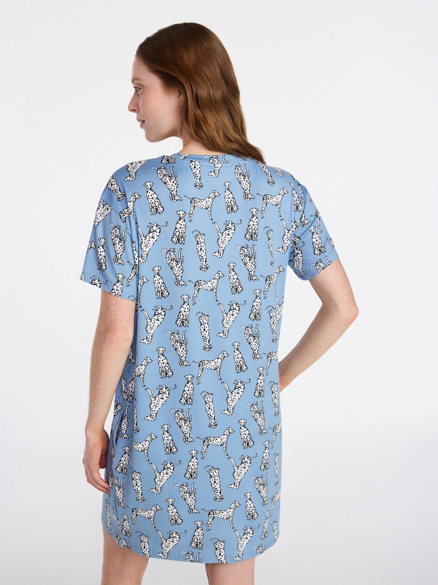 Joyspun Women’s Dreamy Soft Collection Short Sleeve Sleep Shirt, Sizes S/M to 2X/3X