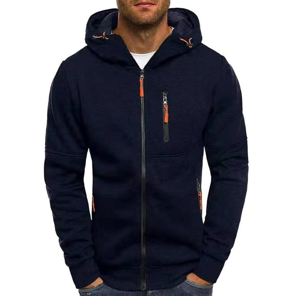Aayomet Mens Hoodies Heavyweight Sherpa-Lined Sweatshirts for Men and Women, Zip-Up Hoodie,Navy 3XL