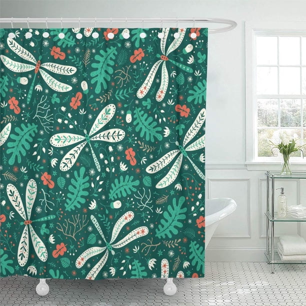 Rideau De Douche Boho HNBFKD - Imperméable, Feuilles & Plantes Neutres, 110x200cm - Style Moderne & Nature