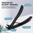 thumbnail image 2 of Nail Clipper, Extended Long Handle Angled Toenail Clippers, Curved Head Heavy Duty Nail Cutter with Wide Jaw Opening & Anti-Slip Grip, Ergonomic Design for Seniors & Thick Nails(Silver), 2 of 7