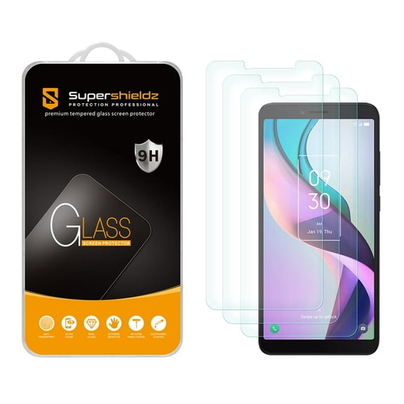(3 Pack) Supershieldz Designed for TCL Ion X Tempered Glass Screen Protector, Anti Scratch, Bubble Free