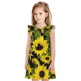 thumbnail image 1 of Fotbe Sunflowers In Vintage Vestido de Dormir para Niñas de 3 a 10 Años, Mangas Cortas, Estilo Princesa, Pijama Camisón con Mangas Voladas-Small, 1 of 6