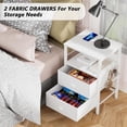 thumbnail image 5 of Nightstand Set of 2, Rustic Brown, with Charging Station and USB Ports, Side Tables with 2 Fabric Drawers, Bedside Tables with Storage Shelf & Hooks, for Living Room/Bedroom,, 5 of 11