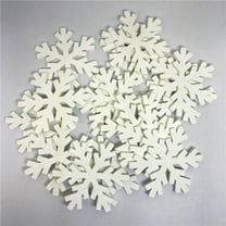 HONMEET 20PCS Glitter Snowflake Ornaments Wooden Hanging Decorations White for Christmas Holiday Festival Décor