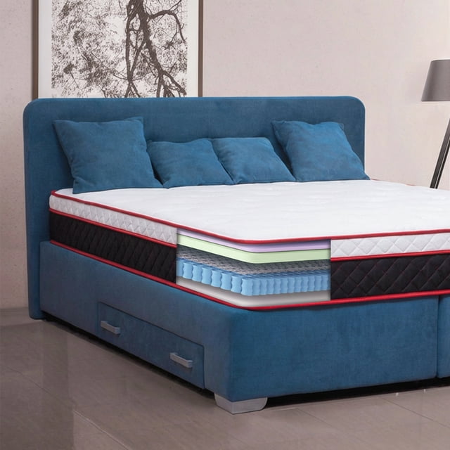 Mattress Master Paradise One-Sided Quantum Coil Euro Top Mattress - 800 Pocket Coils, Visco Foam, Soft Bio Foam, Lumbar Support - Adjustable Base Friendly, Medium Plush