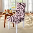 thumbnail image 5 of TSOVTHRID Pink Heart Leopard Print Dining Chair Seat Covers Set of 5 PCS Includes Dining Chair Covers with Tablecloths, Washable Table Cloth Scratch-Resistant Seat Protector for Party Decoration, 5 of 7