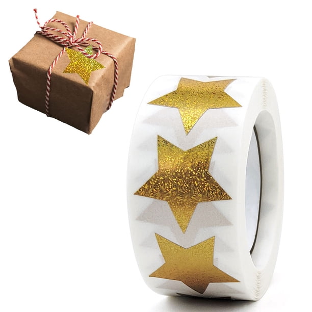 Pegatinas de estrellas de recompensas para niños, rollo de 500 pegatinas de estrellas para paredes, manualidades y profesores de aula MFZFUKR BST3014096-2