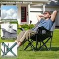 thumbnail image 4 of Oversized Camping Chair, Portable Folding Padded Camp Chairs with Side Pocket, Cup Holder, Heavy Duty Support 500LBS Outdoor Lounge Chair for Adults, Fishing, Sports, Trip, Grey, 4 of 7