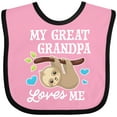 thumbnail image 3 of Inktastic My Great Grandpa Loves Me with Sloth and Hearts Boys or Girls Baby Bib, 3 of 4