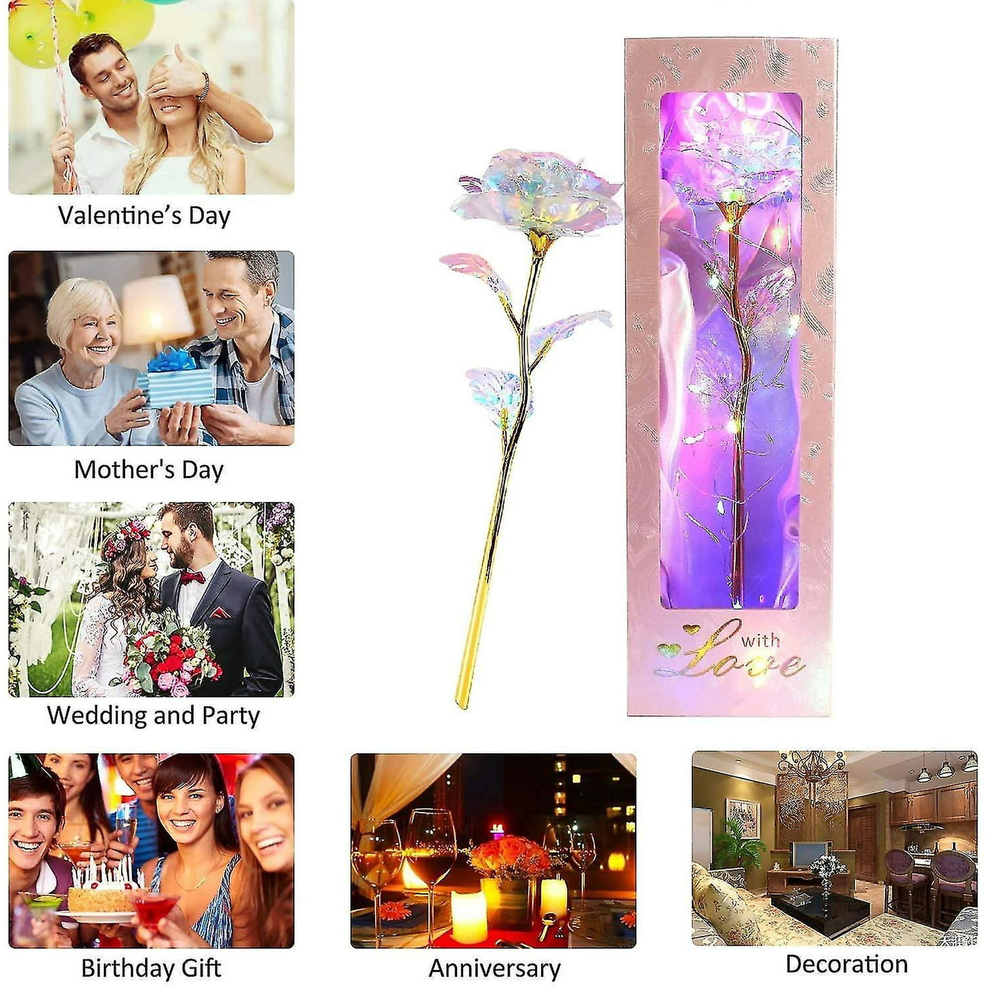 Artificial Colorful Galaxy Rose Womens Gift Birthday Gifts For Her Gold Rose Gifts Walmart