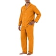 thumbnail image 2 of HAJWOH Men's Comfortable Long Sleeve Button Pajama Set Soft Comfy Sleepwear Sleep Bottom, 2 of 5