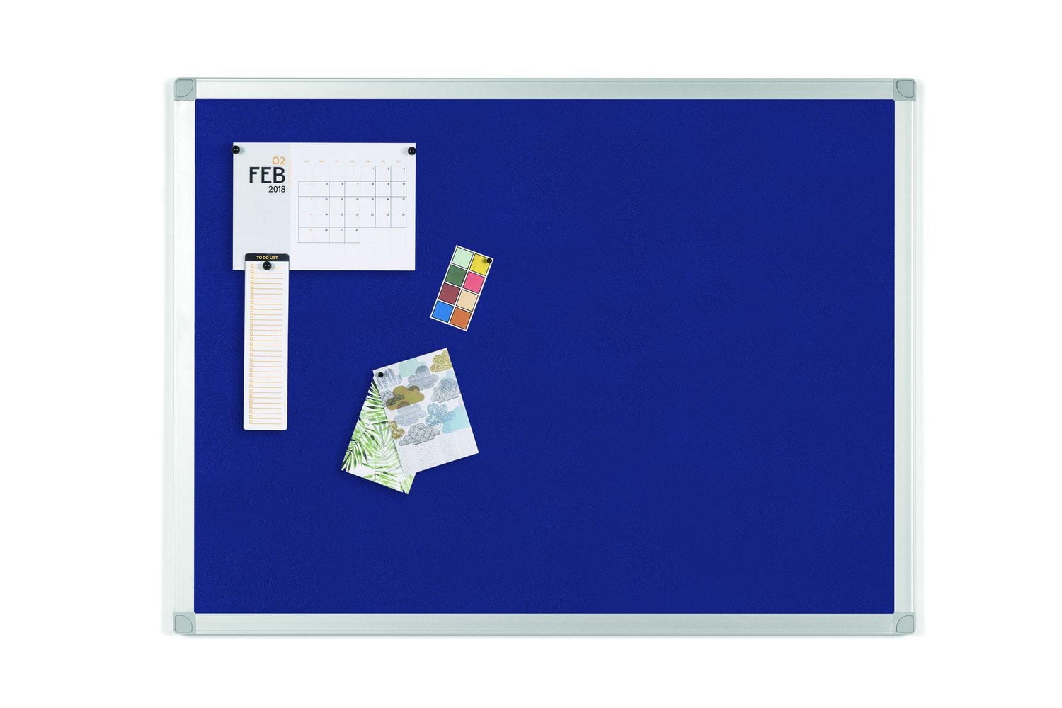 MasterVision Ayda Blue Felt Bulletin Board, 18" x 24", Aluminum Frame