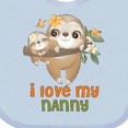 thumbnail image 4 of Inktastic Cute Sloth I Love My Nanny Boys or Girls Baby Bib, 4 of 4