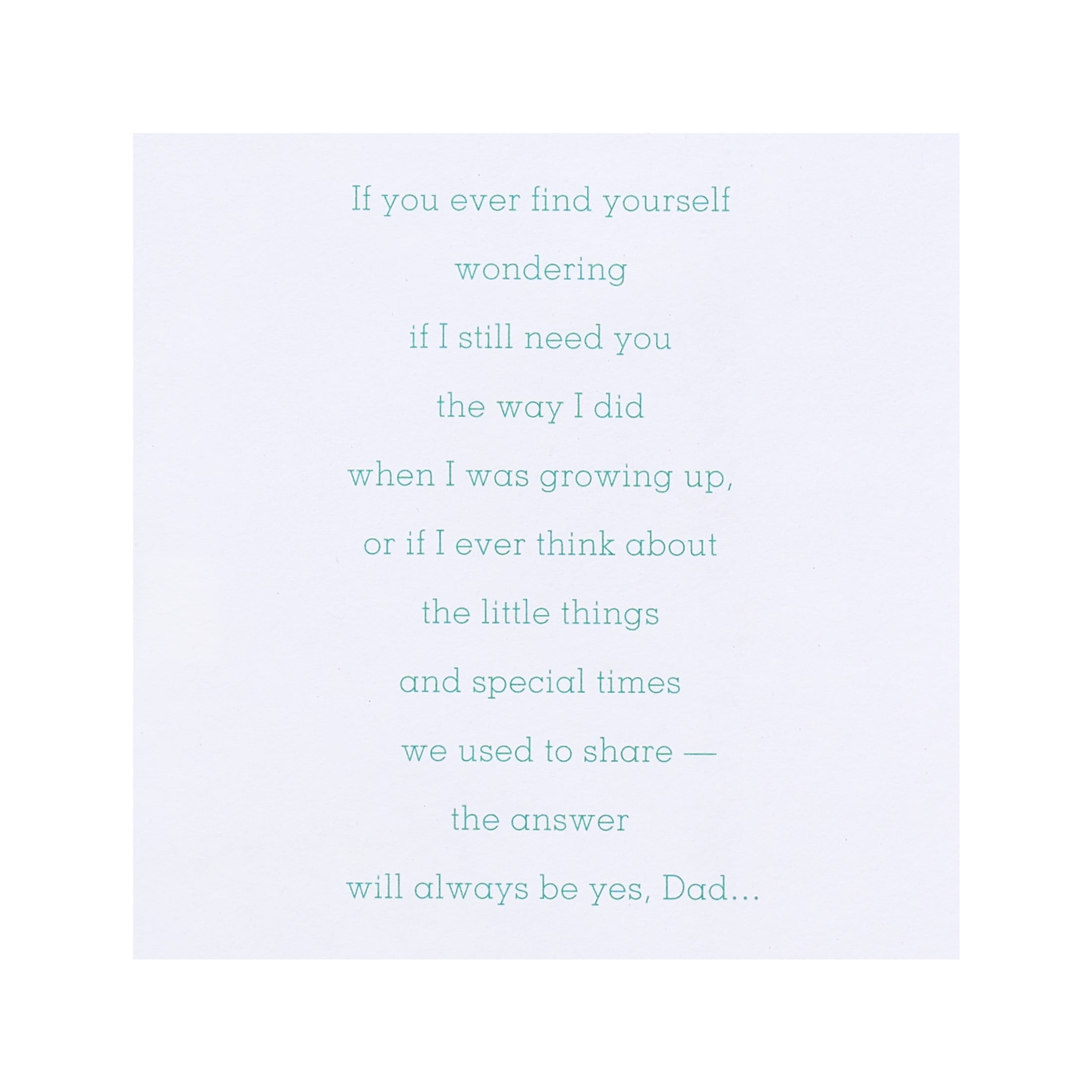 American Greetings Father's Day Card for Dad from Daughter, Peaceful Field Design with Aqua and Gold Foil, Includes Envelope