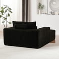 thumbnail image 3 of Oversized 55 Inch Chaise Lounger Indoor for Huge Person, Upholstered Plush Sofa Bed with Backrest Pillows and Armrests, Sleeper Couch Chair Bed for Living Room, Black, 3 of 8