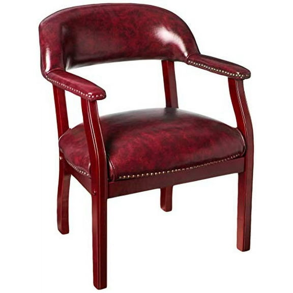 Boss Captain?s Chair In Burgundy Vinyl