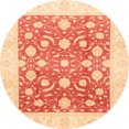 thumbnail image 1 of Ahgly Company Indoor Round Abstract Bright Orange Abstract Area Rugs, 5' Round, 1 of 6