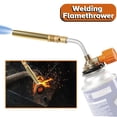 thumbnail image 4 of Lanzallamas portátil, latón, tubo de material acero inoxidable, quema con gas con tarjeta Inetrface, de llama, lanzador de llama para jardín, viaje, Tubo doble Baoblaze Lanzallamas, 4 of 8