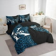 thumbnail image 7 of Feelyou Cheetah Leopard Print Twin Bedding Sets 7-Piece, Couple Romantic Crown Bedding Comforter Set, Black Blue Reversible Sheet Sets, Luxury Bedroom Decor, 7 of 7