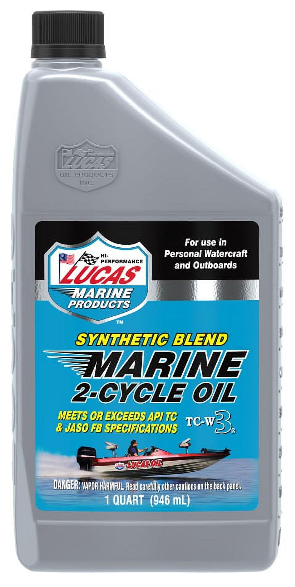 (2 pack) Lucas 2-Cycle Marine Synthetic Blend Motor Oil 32 Ounce TC-W3 Certified