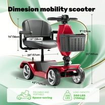 Edcsi Foldable Travel Motorized Scooter & Powered Electric Wheelchair - 4 Wheel Lightweight Mobility Scooter with Seat for Adults/Seniors