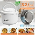 thumbnail image 6 of Aotto Electric Lunch Box, 32 oz Portable Heated Lunch Box for Adults, 12V/24V/110V Portable Food Warmer for Car/Truck/Work, BPA-Free, White, 6 of 8