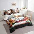thumbnail image 3 of Manfei Christmas Gingerbread Man Bedding Comforter Set 7 Pieces, Western Fairy Tale Full Bedding Set, Winter Festival Holiday Reversible Fitted Sheet Flat Sheet, Lightweight Room Decor, 3 of 7