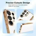thumbnail image 2 of Compatible with Samsung Galaxy S23 Ultra 5g Case Cell Phone Ultra Slim Thin with Ring 360°Finger Stand Metal Electroplated Soft TPU Frame Full Body Bumper Hard Back Mobile Cover-White, 2 of 14