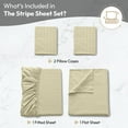 thumbnail image 3 of LDC Lux Decor Collection Bed Sheet Set Striped 4 Piece Ultra Soft Deep Pocket Microfiber Sheets Vanilla Queen, 3 of 10