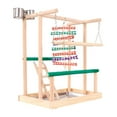 thumbnail image 3 of Parque de juegos de madera para pájaros, gimnasio de juegos para pájaros con comedero, soporte de juego para loros, juguetes para masticar para, 3 of 9