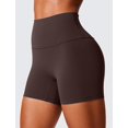 thumbnail image 2 of Shorts CRZ YOGA Butterlift tiro alto con frunce 4" marrón XL, 2 of 5