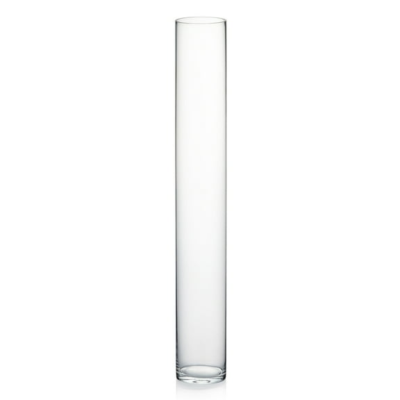 WGV Clear Cylinder Glass Vase, 4" W x 28" H, Floral Container, Glass Candle Holder Centerpiece for Home Accent Decor, 1 Piece