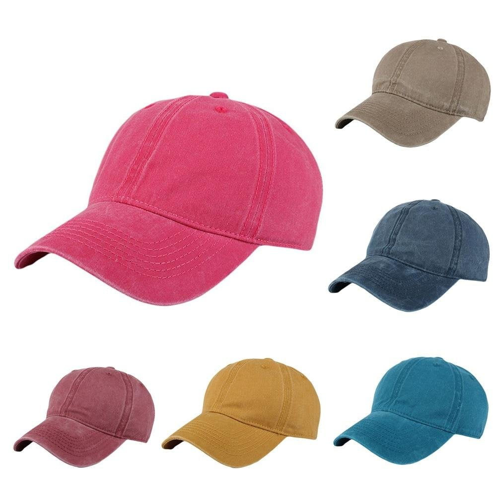 Unisex Women Men Plain Washed Cotton Baseball Cap Mesh Trucker Adjustable Hat