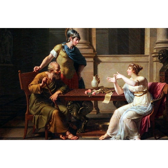 24x36 gallery poster, The Debate of Socrates and Aspasia by Nicolas-Andre Monsiau