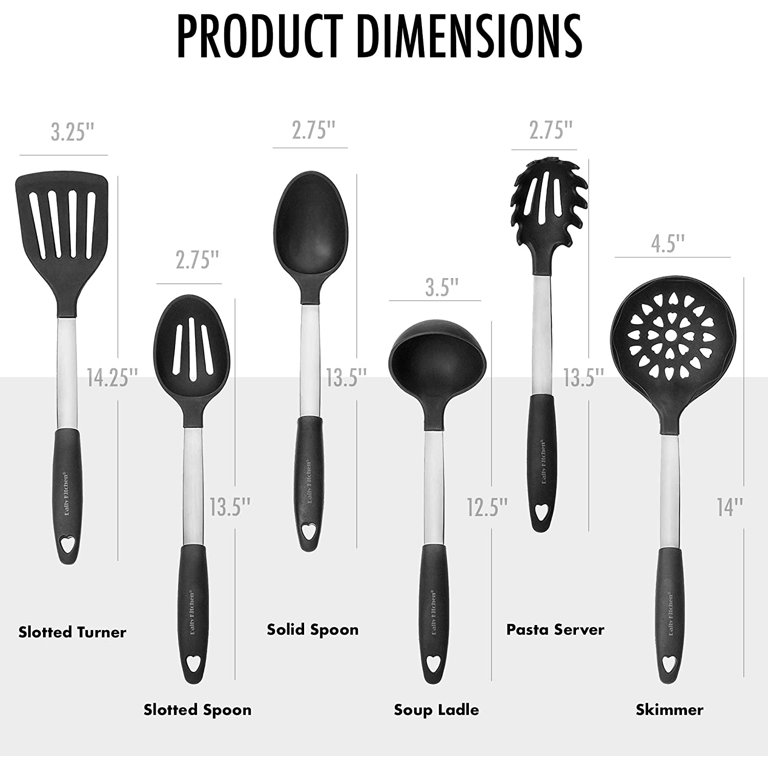 Daily Kitchen Utensil Set Silicone and Stainless Steel - Heat Resistant  Cooking Utensils for Non Stick Cookware 