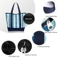 thumbnail image 4 of HAWEE Canvas Tote Bags for Women with Zipper and Compartments Large Capacity Multi Pocket for Travel Storage Purse, Oval, 4 of 7