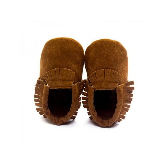 Ochine Baby PU Suede Leather Boys Girls Soft Fringe Soft Soled Non-slip Footwear Crib First Walkers